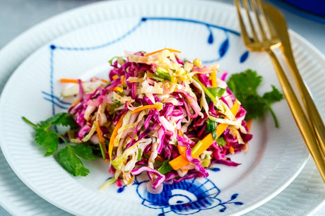 asian coleslaw on plate