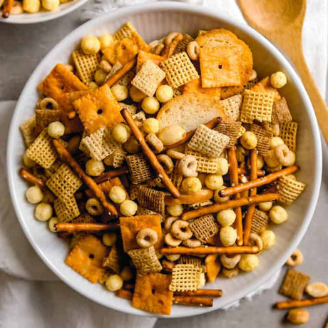 image of nuts and bolts snack in a bowl