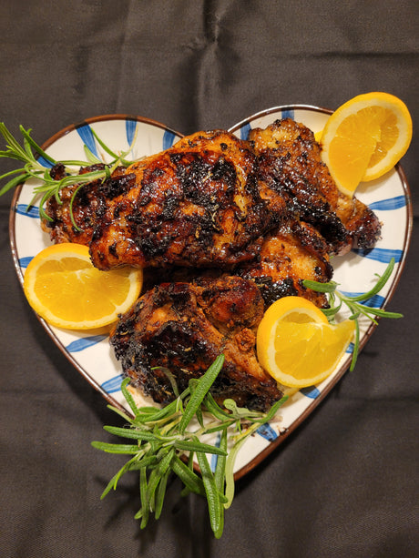 image of orange and espresso grilled chicken