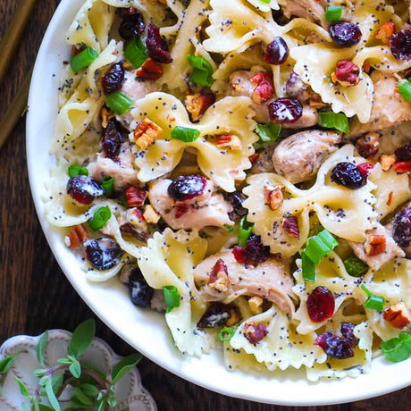 image of cranberry pear and basil pasta