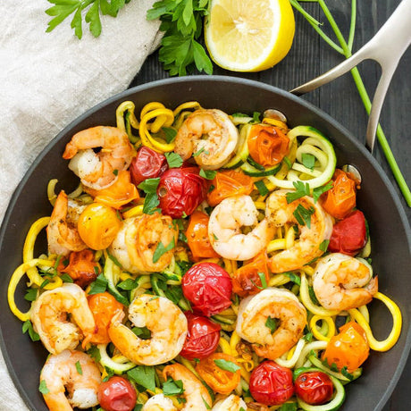 Zesty Zucchini Prawn Noodles